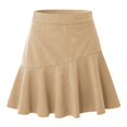 thumbnail image 3 of Gibobby faldas para mujer corta Falda de pana con cremallera de color liso para mujer Falda plisada de cintura alta de otoño e invierno para mujer(Beige, XL), 3 of 4