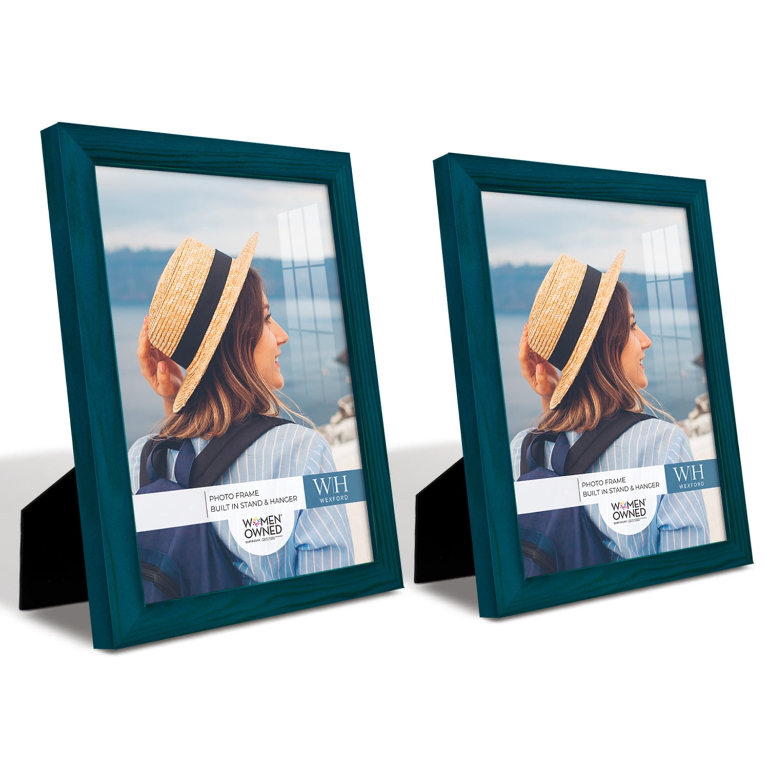 Woodgrain 8 in. x 10 in. Ocean Blue Picture Frame (Set of 2)