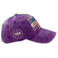 thumbnail image 4 of Evdexr 250th USA Anniversary Vintage Washed Denim Cap 1776-2026 We The People Patriotic American Flag Hat Fourth of July USA Cap Purple, 4 of 6