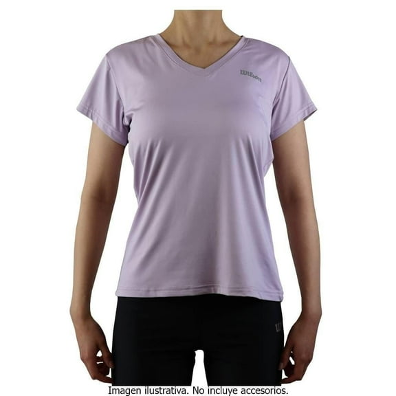 Playera Wilson Talla CH Deportiva Cuello V Lila