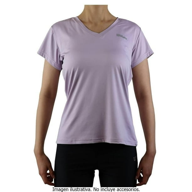 Playera Wilson Talla CH Deportiva Cuello V Lila