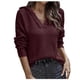 thumbnail image 2 of Puntoco-suéter de manga larga con cuello en V para mujer, blusa holgada, suéter de punto con capucha de Color sólido, liquidación de Navidad Puntoco Puntoco-3215, 2 of 5