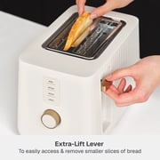 Thyme & Table 2-Slice Toaster, Extra-Wide Slots with Removable Crumb Tray, Sand White