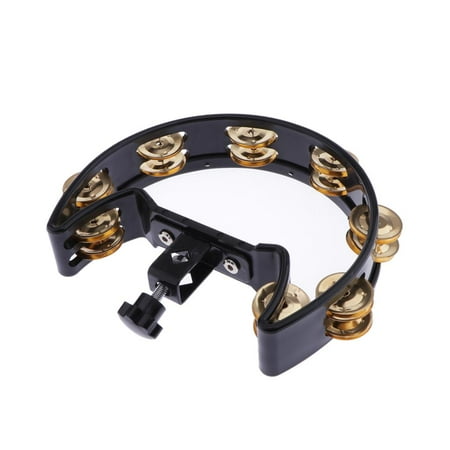 Tambourine with Copper , Black / Red, Single / Double Rows of - 2 2