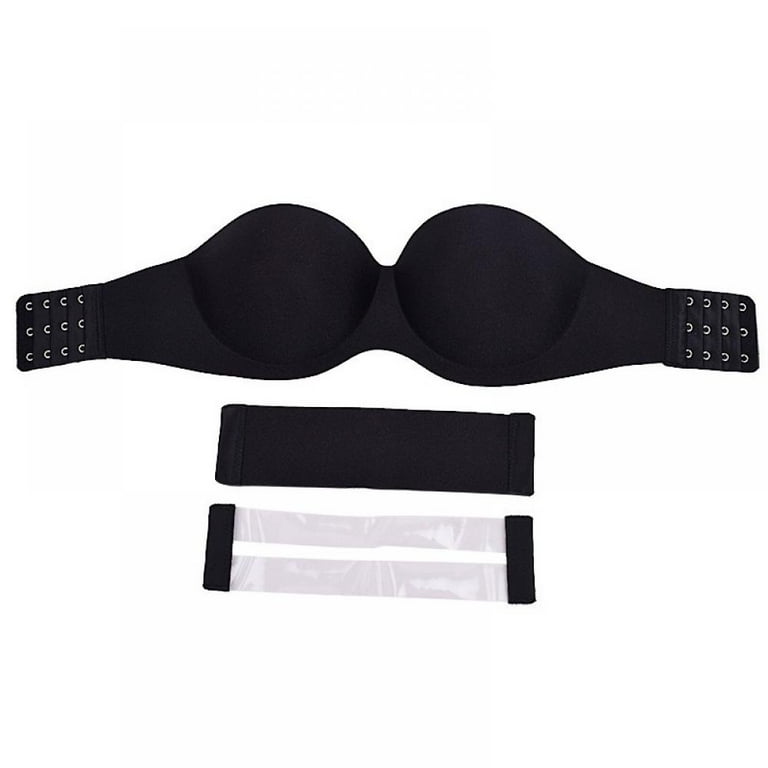 Strapless Push Up Thick Padded Bra with Convertible Straps