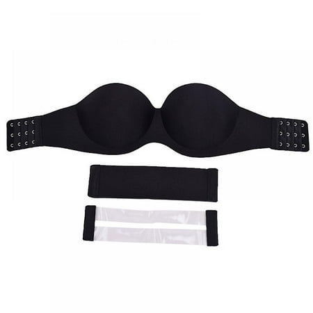 

Women Demi Cup Bandeau Wire Free Bras with Convertible Invisible Strap