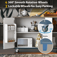 thumbnail image 4 of Royard Oaktree Kitchen Island with Drop Leaf, Retro Mobile Kitchen Island with 3 Doors and Internal Storage Rack, Farmhouse Rolling Kitchen Cart on Wheels with Adjustable Shelves, Navy Blue, 4 of 7