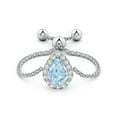 thumbnail image 2 of ANGARA Natural Pear-Shaped Aquamarine Halo Bolo Ring in 14K White Gold for Women (Size-6x4mm) | March Birthstone, Birthday, Anniversary, Jewelry Gift for Women | Natural Aquamarine Ring, 2 of 8