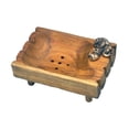 thumbnail image 3 of Jabonera, Jabonera de madera hecha a mano y organizador con patas elevadas y drenaje Elefante, 3 of 9