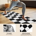 thumbnail image 4 of Black and White Checkered Pattern Hot Yoga Mat Towel Non Slip for Hot Yoga - Quick-Drying Yoga Mat Cover with 4 Corner Pockets with Travel Bag - Hot Yoga Towel Non Slip 74"x26", 4 of 6