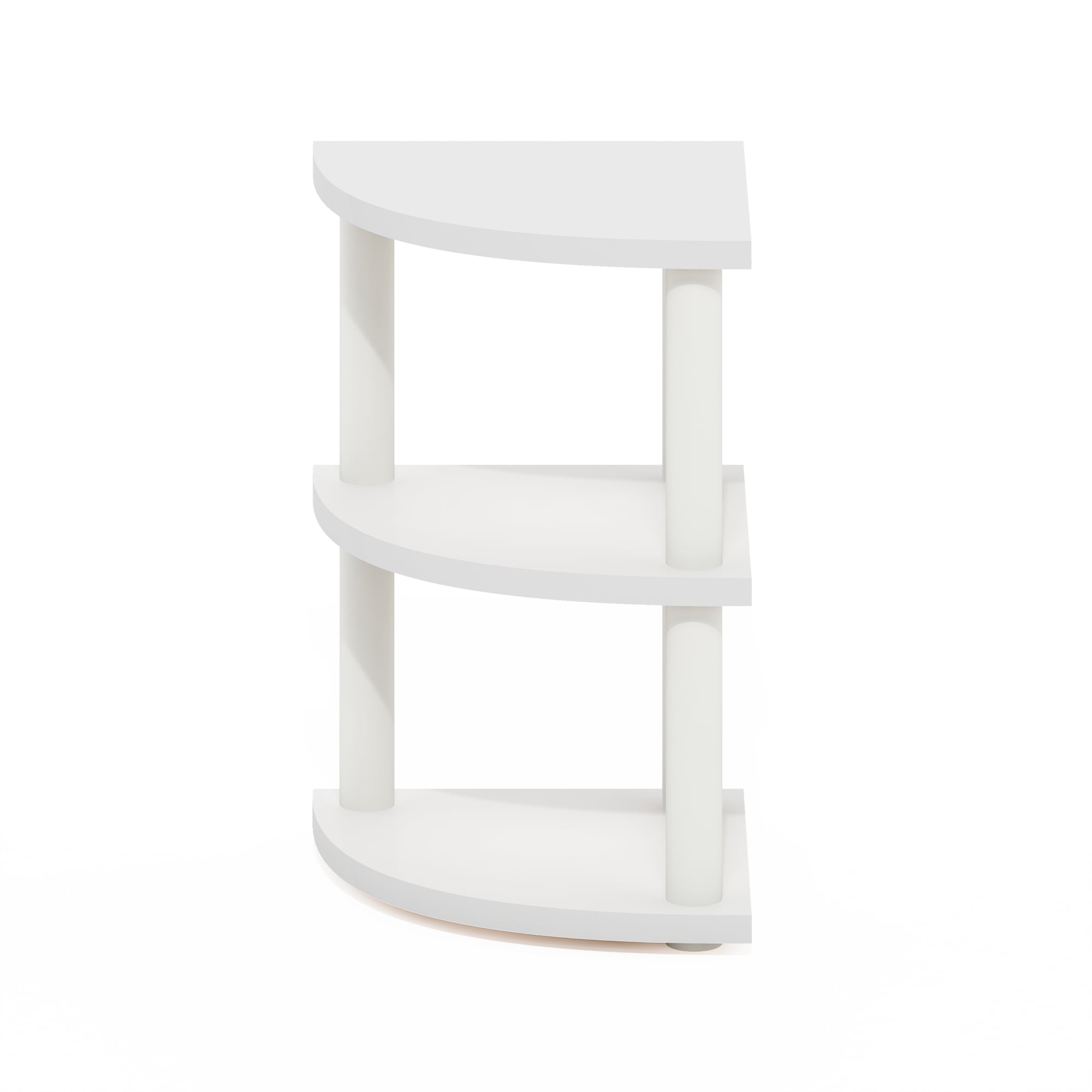 Furinno Turn-N-Tube 3-Tier Corner Countertop Organizer Shelf, White/White