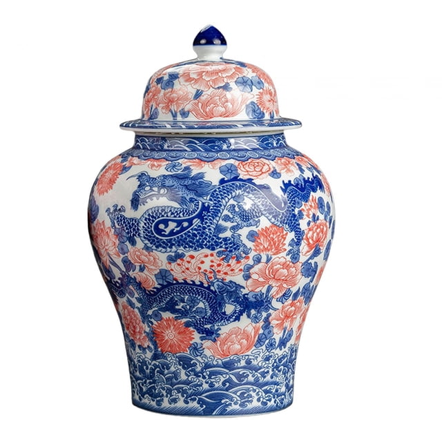 Abbracc Ginger Jar 1300ml Chinese Display Tea Canister for Dining Table Gift Kitchen dragon