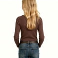 thumbnail image 5 of Auroural Toddler Girls Clothes 5T To 6T Kids Ribbed Long Sleeve Top Crew Neck Stretch Basic Undershirt Girls Basic Top Girls Top Long Sleeve, 5 of 6