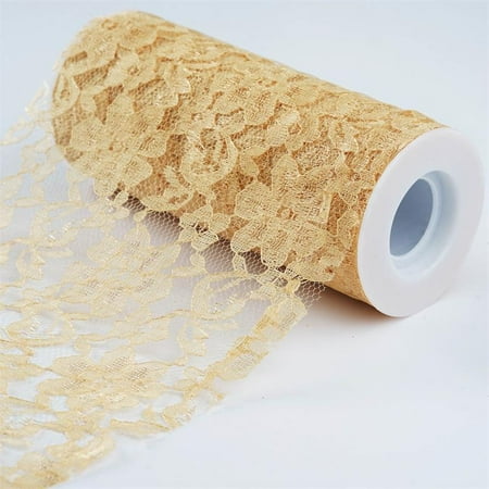 Fabric Craft Ribbon - BalsaCircle 6 inch x 10 yards Lace Ribbon by the Roll Crafts Sewing Wedding Party Draping DIY Decorations
