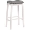 thumbnail image 3 of Angel Line Cambridge Padded Saddle Stool with Cushion, 29" Set of 2, White with Gray, 3 of 3