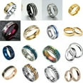 thumbnail image 2 of QQTDFG Stainless Steel Women Men Silver/Gold Rings Wedding Band Jewelry Gift Size 6-12-#11 Style-2-9, 2 of 6
