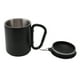 thumbnail image 5 of Taza de agua de acero inoxidable de doble capa, antideslizante, práctica taza de café aislada para acampar, color negro, 300 ml, 5 of 10
