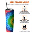 thumbnail image 6 of 20oz Colorful Tie Dye Circle Pattern Skinny Tumblers Stainless Steel Tumbler with Lid and Straw,Vacuum Insulated Double Wall Travel Tumbler Cups with Cleaning Brush for Coffee,Tea, 6 of 6