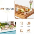 thumbnail image 5 of Patiojoy 4PCS Patio Rattan Furniture Set Wood Frame Cushioned Sofa with Coffee Table Sectional Conversation Sofa Set for Garden Brown, 5 of 8