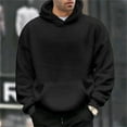thumbnail image 2 of YUHAOTIN Oversized Hoodies for Men Solid Color Gym Hoodies with Designs Heavyweight Autumn Plush Hoodie Fuzzy Long Sleeve Pockets Hooded Sweatshirt, 2 of 5