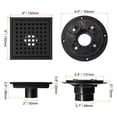 thumbnail image 2 of 6 Inch Square Shower Drain, 304 Stainless Steel Floor Drain with Flange for Bathrooms, Kitchens, Garages,, 2 of 6