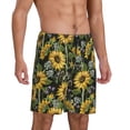 thumbnail image 2 of Wukai Sunflowers Men’s Short Pajama Pants With Pockets Soft Sleep Pj Shorts for Men-Large, 2 of 6