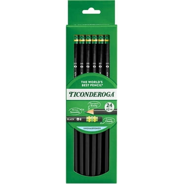 Ticonderoga Wood-Cased Pencils, 2 HB Soft, Black, 24 Count