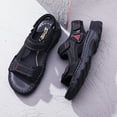 thumbnail image 3 of Men's Sandals Open Toe Casual Genuine Leather Stitching Summer Outdoor Beach Fisherman Hiking Sport Sandals for Men Black 9, 3 of 7