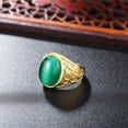 thumbnail image 2 of Women's Statement Vintage Cat's Eye Gemstone Titanium Steel Ring, 2 of 3