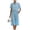 Sky Blue 03, variant on Karymi Womens Tops 2-Piece Set, Stand Collar Short Sleeve Top with Flap Chest Pockets High Waist Wide Leg Culottes, Elegant Casual Outfit Short Sleeve Shirts for Women