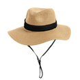 thumbnail image 1 of Sombrero de playa flexible para niñas de ala ancha - Sombrero de paja de viaje de verano para niños de 9 a 16 años (Khaki1 56CM (9-18 años)), 1 of 1