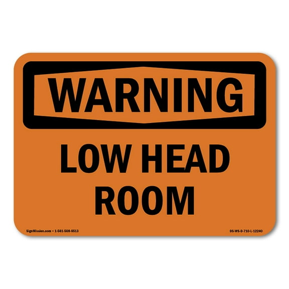 OSHA WARNING Sign - Low Head Room | Aluminum Sign | Protect Your Business, Construction Site, Warehouse & Shop Area | Made in the USA