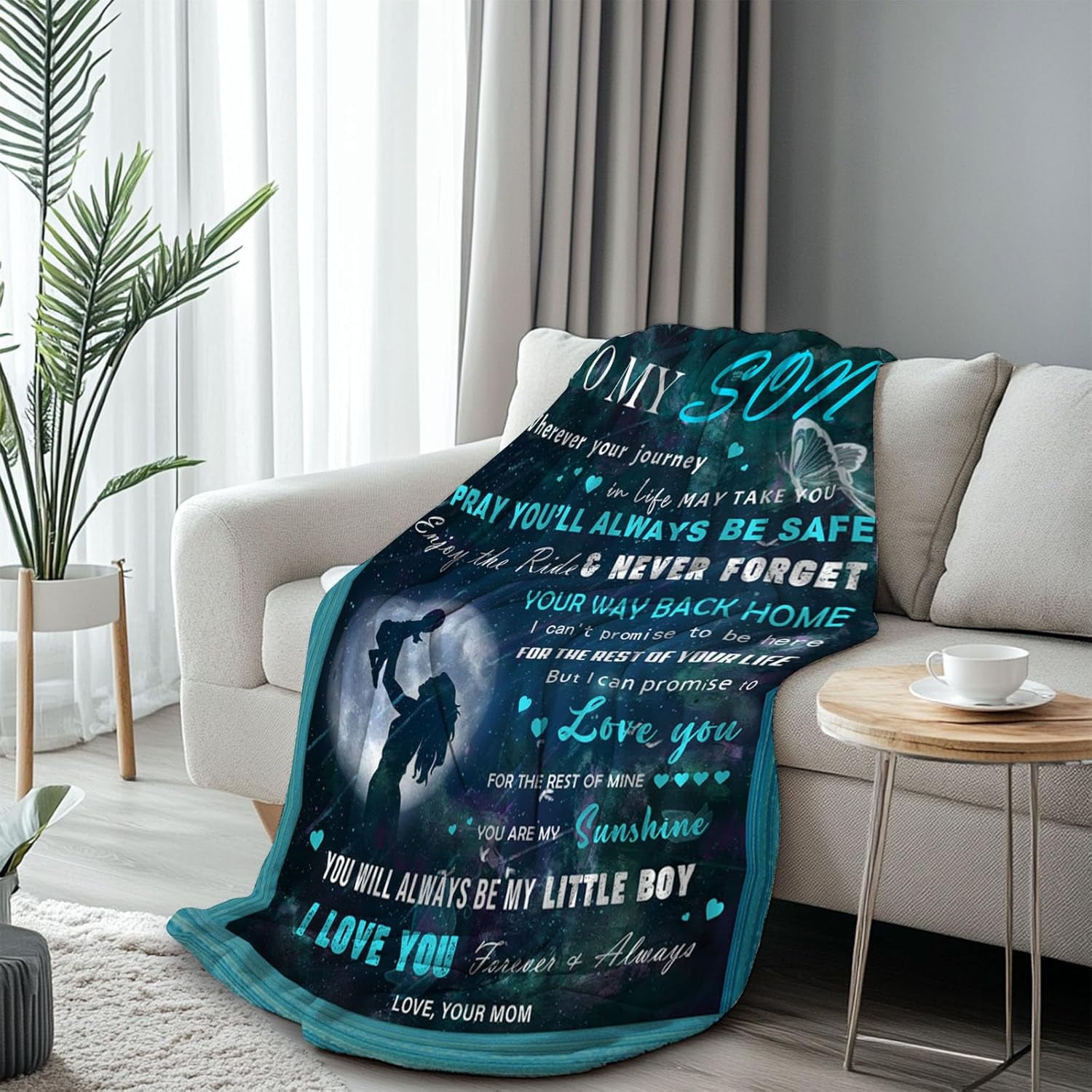 Son Gifts, Gifts for Son from Mom, Son Blanket 60"X50", Son Birthday Christmas Idea Gifts, to My Son Blanket, Gifts for Grown Son, Son from Mom, Soft Flannel Throw Blanket for Son