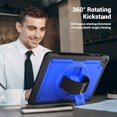 thumbnail image 4 of for Samsung Galaxy Tab A9 Plus 11.0" 2023 Case with Adjustable Hand Strap, Heavy Duty Shockproof Protective Cover with Rotating Stand, Shoulder Strap, Pencil Holder Tablet Case, Darkblue, 4 of 11