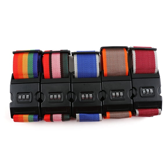 SEWCHICS 2-Pack Heavy Duty Adjustable Luggage Straps with Combination Locks for Secure Suitcase Binding