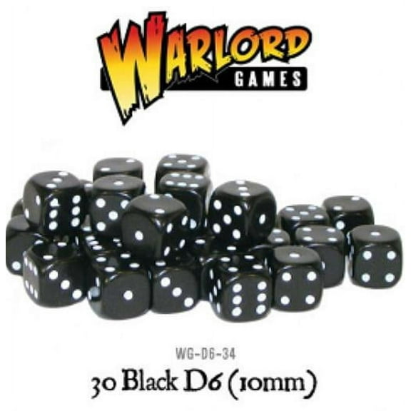 Warlord: Dice - Black D6 (30 pack)