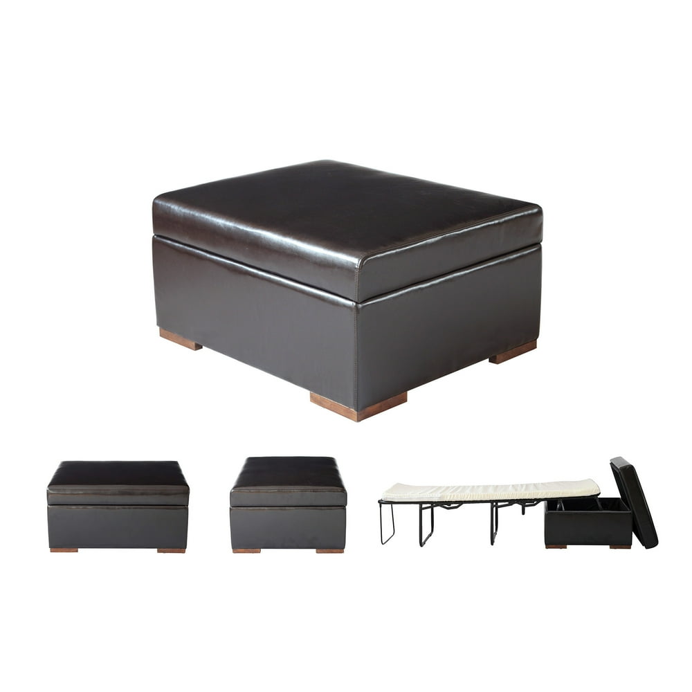 SpaceMaster iBED™ Convertible Ottoman Guest Bed in Dark Espresso Color