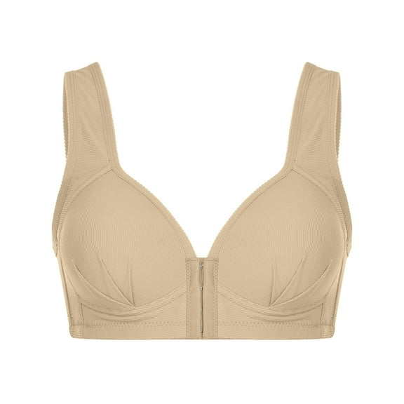 JGTDBPO Front Closure Bra For Women Plus Size Pure Wire Free Bras Comfort Shockproof Breathable Sports Bras Push Up Underwear Bralettes One Piece Bra Daily Underwear
