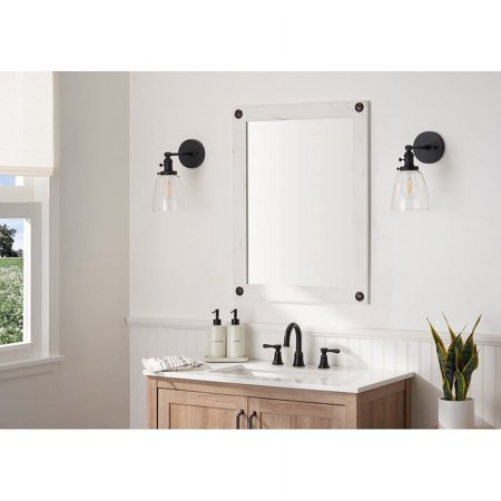 TRINITY - DRAKESTONE | 24x31 Farmhouse Vanity Mirror w/ Clavos | White Wash - White Wash