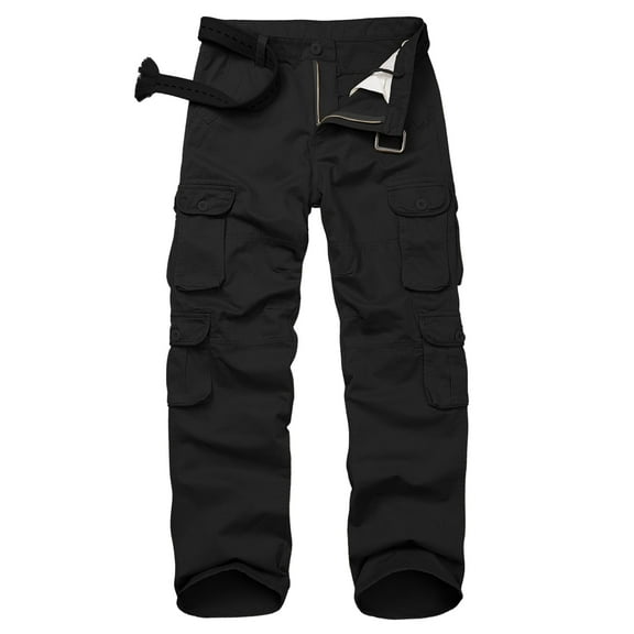 liyiyiyia Men Work Pants Black - Heavy Duty Safety Cargo Pants Durable Trousers Work wear with Utility Tool Pockets