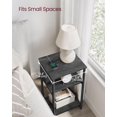 thumbnail image 5 of YEXJ Side Table with Charging Station, 3-Tier End Table with USB Ports and Outlets, Nightstand for Living Room, Bedroom, 11.8 x 13.4 x 22.8 Inches, Plug-in Series,Misty Gray + Black, 5 of 6
