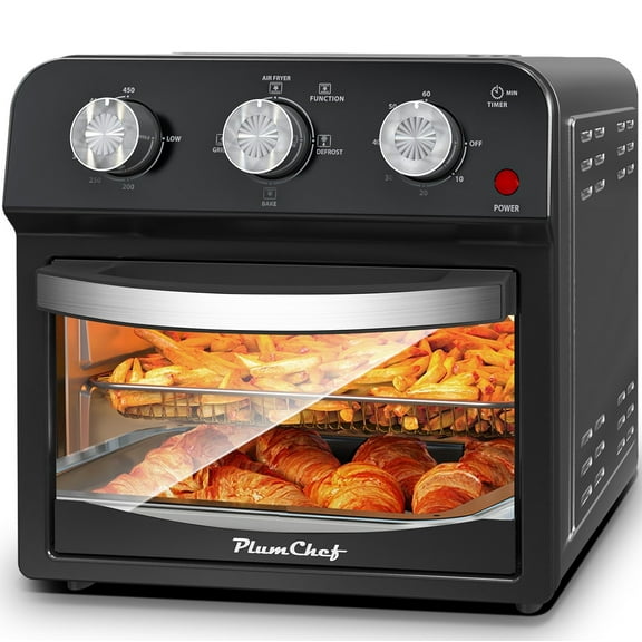 Plum Chef 13QT Air Fryer Toaster Ovens 4 Slice Toaster Large Oilless Cooker Oven Rotisserie Dehydrator Convection Oven Warm Broil Toast Bake Air Fry Oil-Free