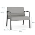 thumbnail image 4 of Waterfall Reception Waiting Room Healthcare Bariatic Chair / Black Steel / Gray, 4 of 5
