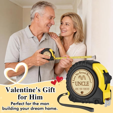 LYUSCI-Uncle Fathers Day Tool Gift from Niece Nephew Best Uncle Gifts Happy Birthday Gifts for Favorite Uncle New Uncle Engraved 25 FT Tape Measure Tools Gifts for Uncle