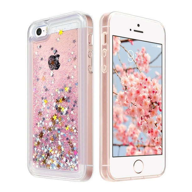 Iphone Se Case Iphone 5s Case Ulak Flowing Liquid Quicksand Clear Se Case Pc Hard Plastic Shell 3d Bling Sparkle Glitter Drift Sand Transparent Cover For Apple Iphone 5 5s Se Walmart Com
