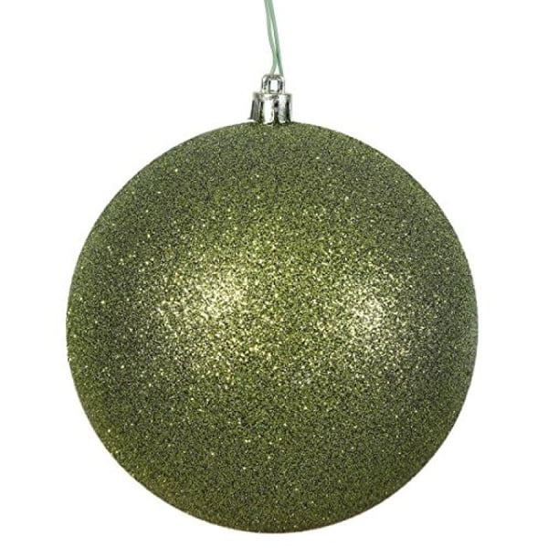 Vickerman 12" Olive Glitter Ball Christmas Ornament