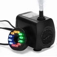 thumbnail image 1 of 8W Ultra-Quiet Submersible Pump with 12-Color LED for Aquarium Fountain 450L/H Black, 1 of 5