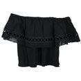 thumbnail image 2 of Rachel Roy Womens Ruffled Off the Shoulder Blouse, Black, Small, 2 of 3