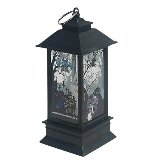 Mikilon Halloween Night Light Halloween Lantern - Halloween Candle Lantern Decoration LED Light, Portable Halloween Lantern LED Hanging Lamp B
