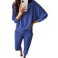 thumbnail image 1 of Conjunto Deportivo PRETTYGARDEN para Mujer de Punto Canalé 2 Piezas Azul XL, 1 of 8